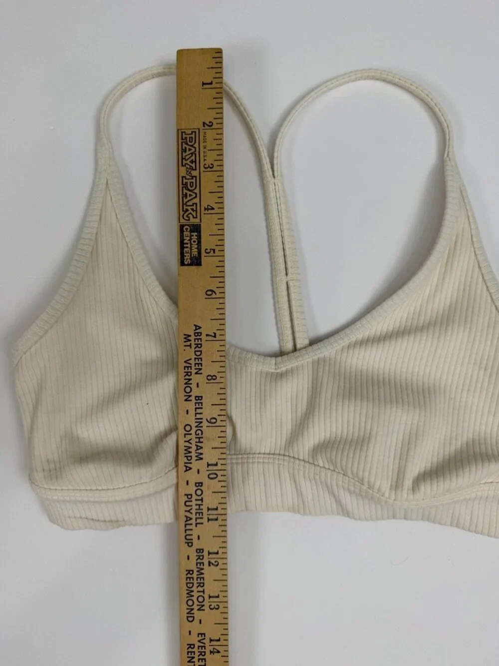 Alo Yoga Ribbed Blissful Bralette Sports Bra Ivory Cream Size Small S